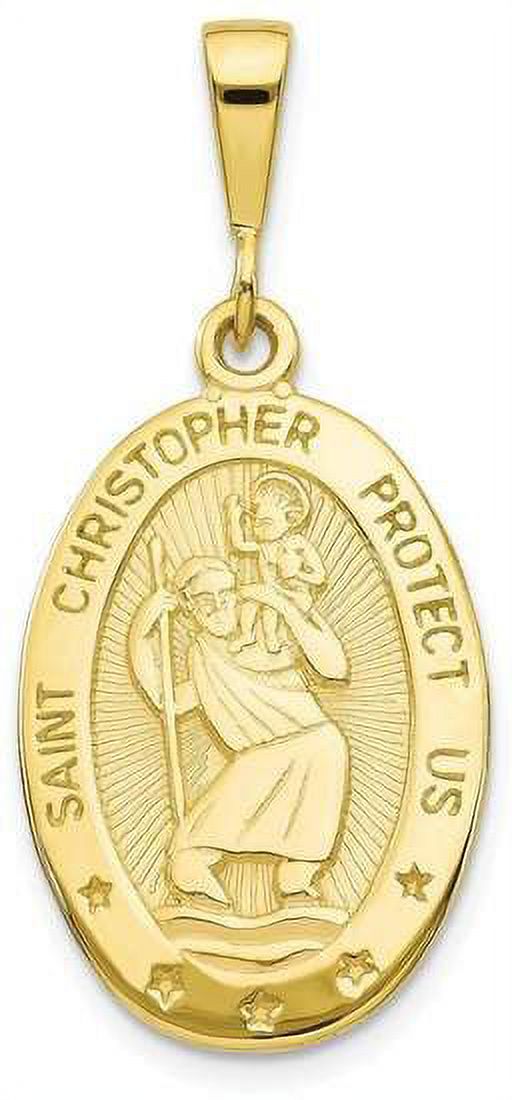 10k Yellow Gold St. Christopher Medal Pendant