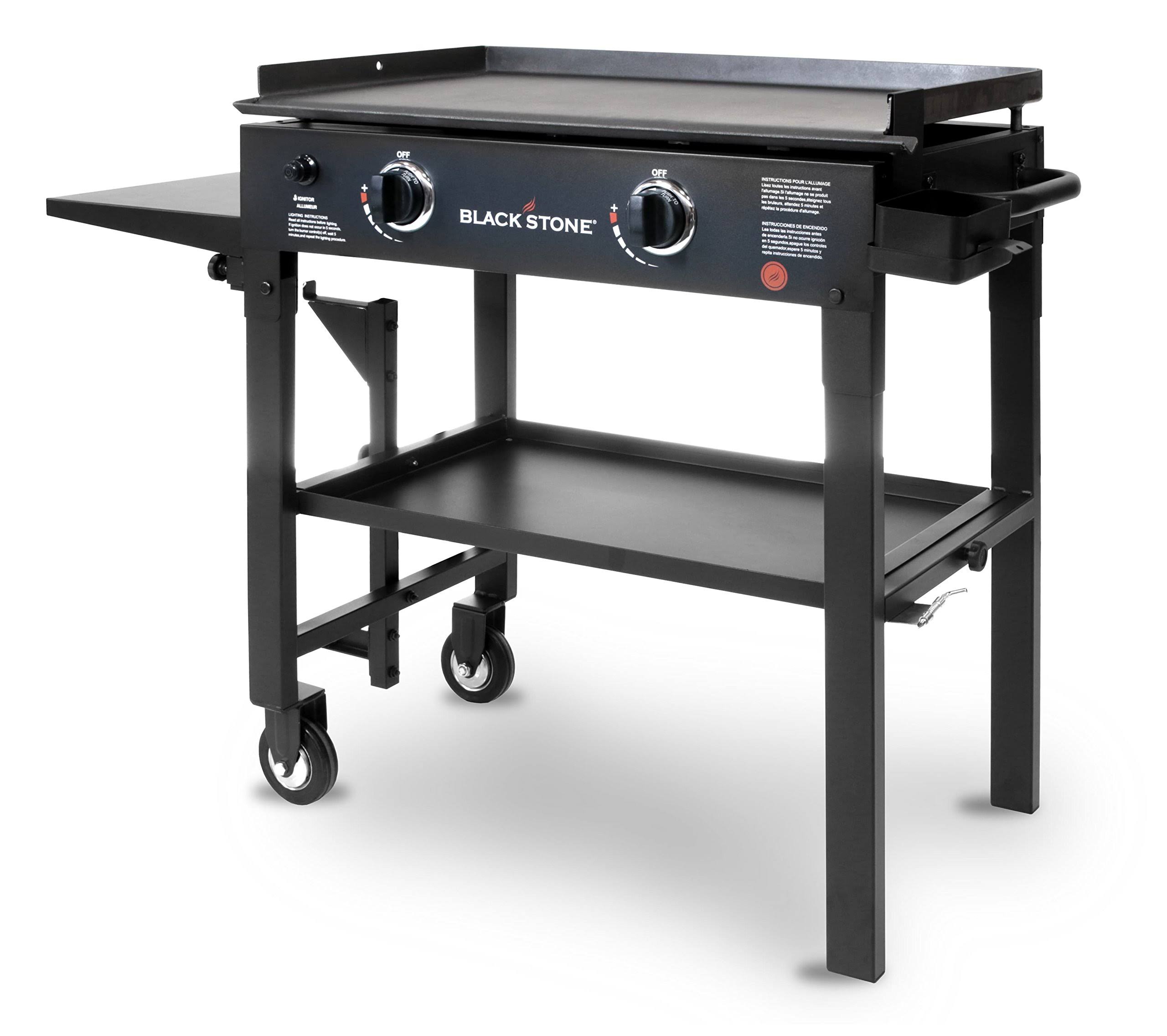 Blackstone 28 in 2-Burner Propane Gas Grill in Black with Griddle Top