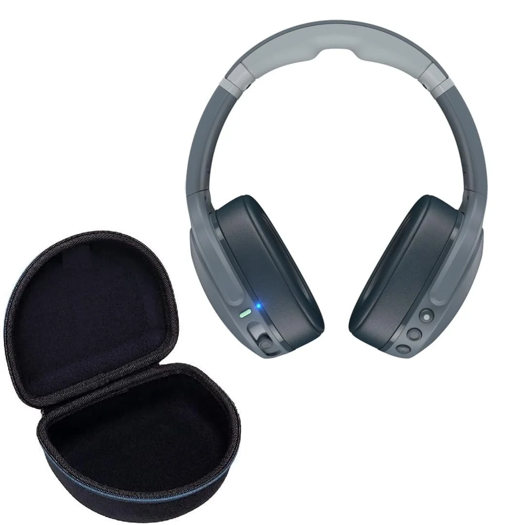 Skullcandy Crusher EVO True Wireless Bluetooth Over Ear Headphone Bundle with Premium Deluxe Carrying Case (Gray) - Radiant Selections
