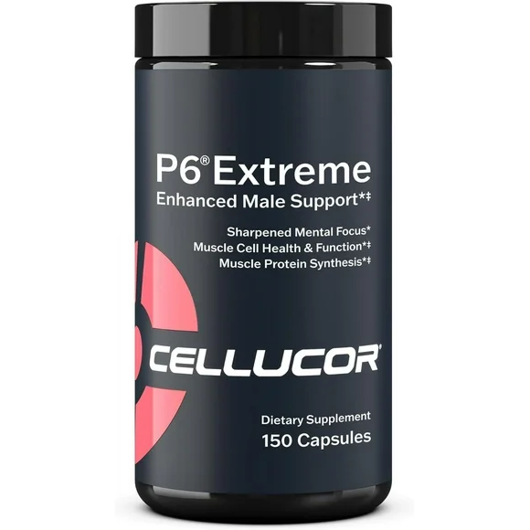 Cellucor P6 Extreme Enhanced Male Support, for Muscle Growth & Strength, 150 Capsules - Kansas Nuitrition - HNZSDS
