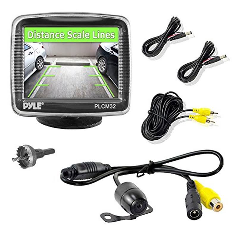 Pyle Plcm32 Car Vehicle Rear View Backup Camera &amp; Monitor Parking/Reverse Assist - Megean