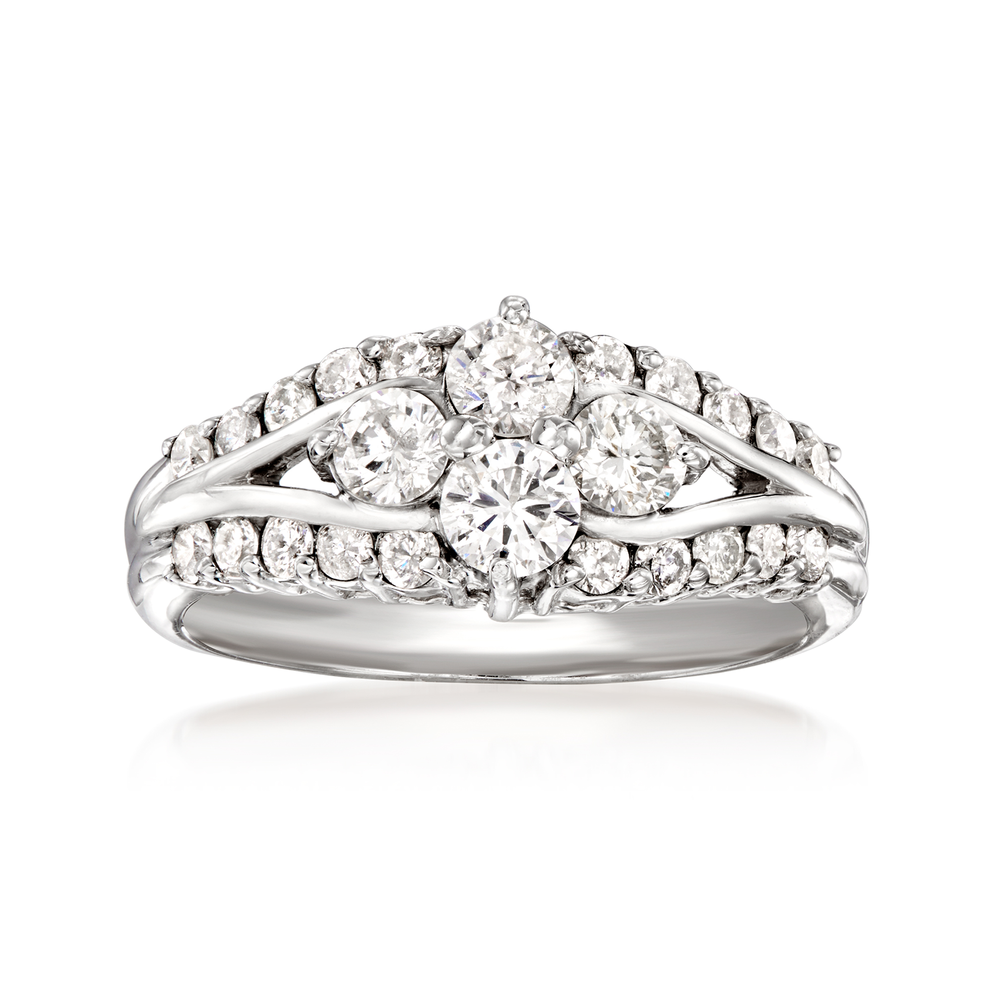 Pre-Owned Ross-Simons C. 1980 Vintage 1.00 ct. t.w. Diamond Ring in Platinum, Women's, Adult, (Good)