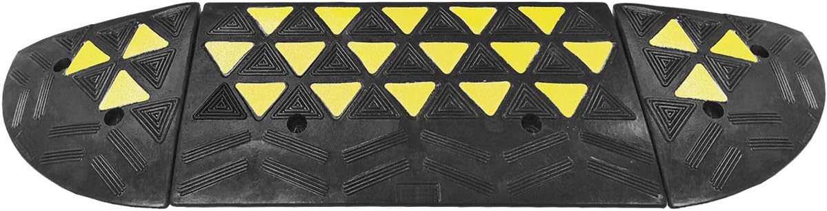 Electriduct Reflective 15 Ton Rubber Curb Ramp 30,000 lbs Capacity Pack of 2