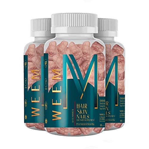 WEEM Hair Skin and Nails Gummies - Supports healthy hair - Vegan biotin Vitamins for Women & Men Supports Faster Hair Growth, Stronger Nails