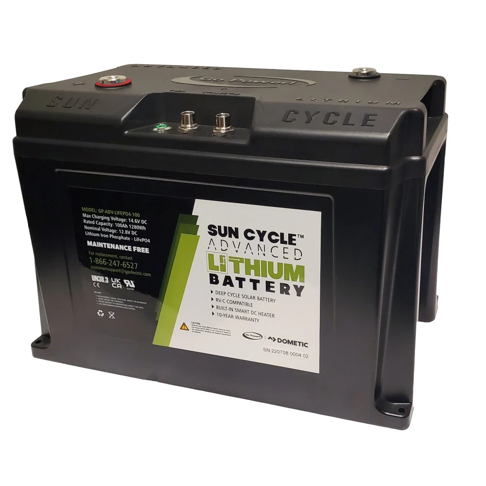 Go Power! GP-ADV-LIFEPO4-100 Sun Cycle Advanced 12V 100Ah Lithium Battery - Curated Treasures Market