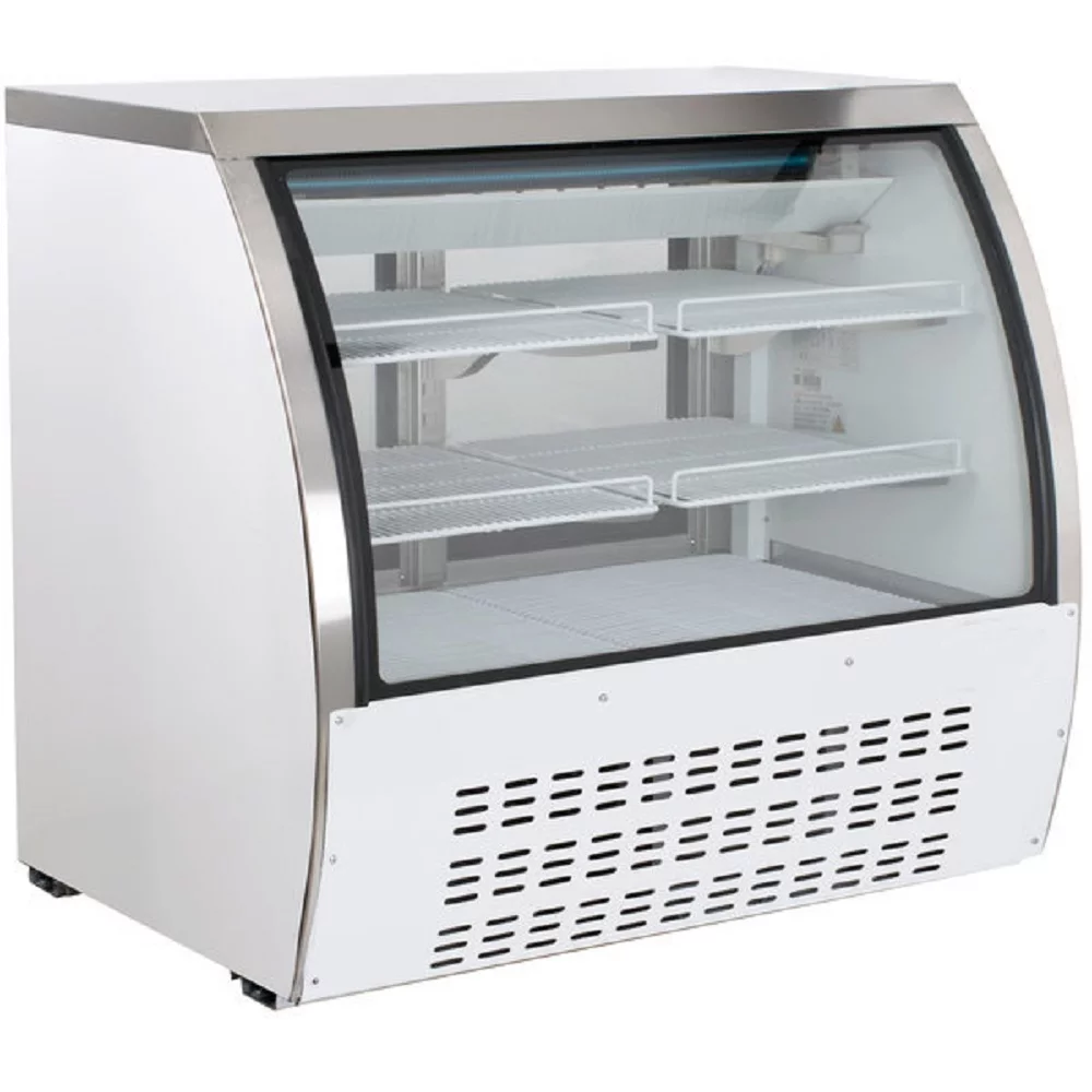 18 Cu Ft 48 ins Deli Case Meat/Seafood Display Showcase Commercial Refrigerator Cooler Case for Bakery Pastry Deli Curved Glass Restaurant display