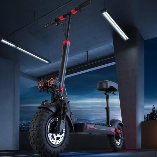 1200W Motor Electric Scooter with Seat,11" Off-Road E-Scooters,34MPH Speed Fast,48v 18ah &31Miles Long Range Electric Scooters