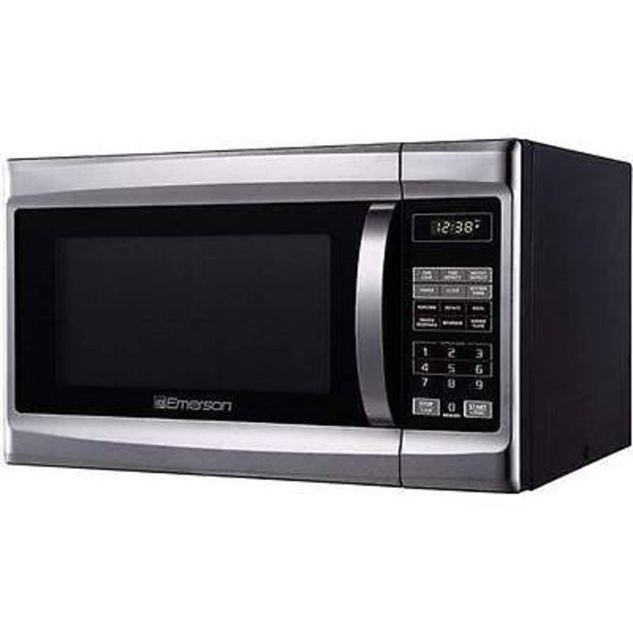 Emerson MW1338SB 1000W Microwave - 1.3 cu ft - Stainless Steel/Gray