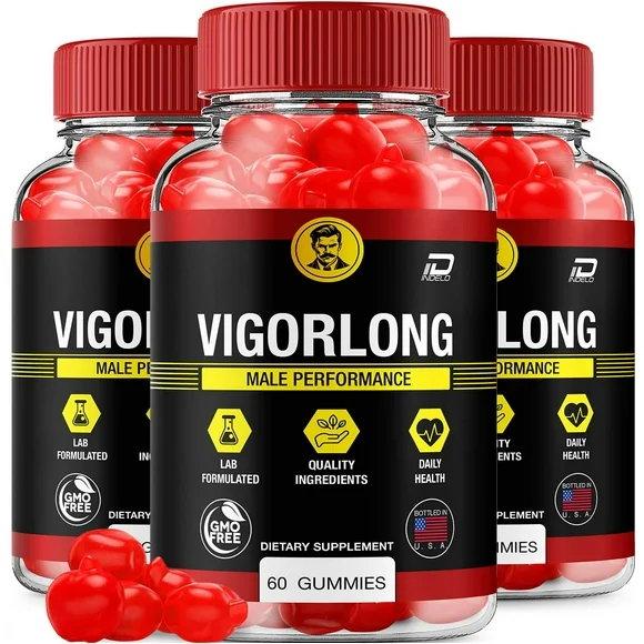 VigorLong Gummies for Men – Vigor Long Male Gummies All-Natural Supplement, VigorLong Gummies Reviews, 3 Pack, 180 Gummies - Kansas Nuitrition