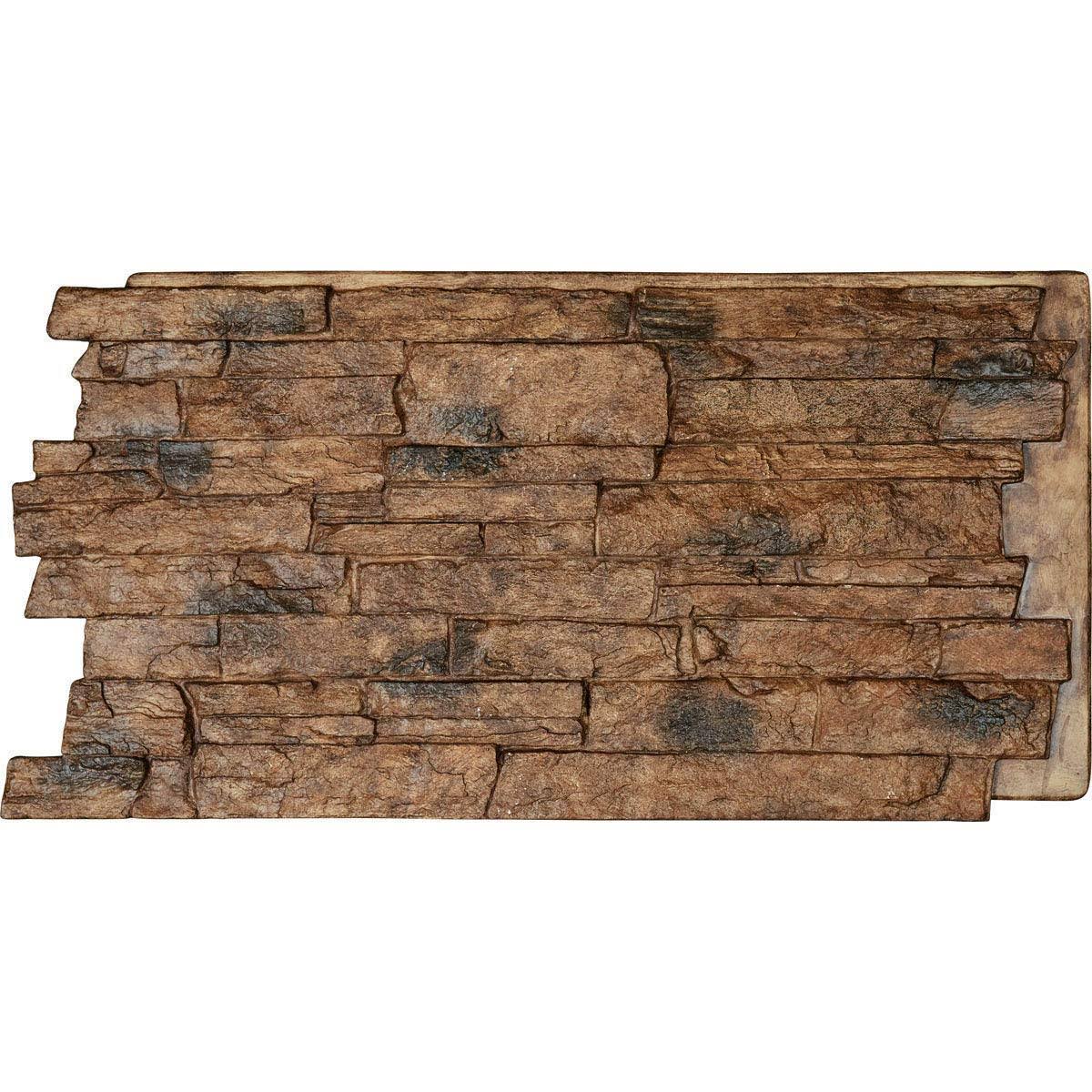 Acadia Ledge Stacked Stone, Stonewall Faux Stone Siding Panel (canyon Brown)