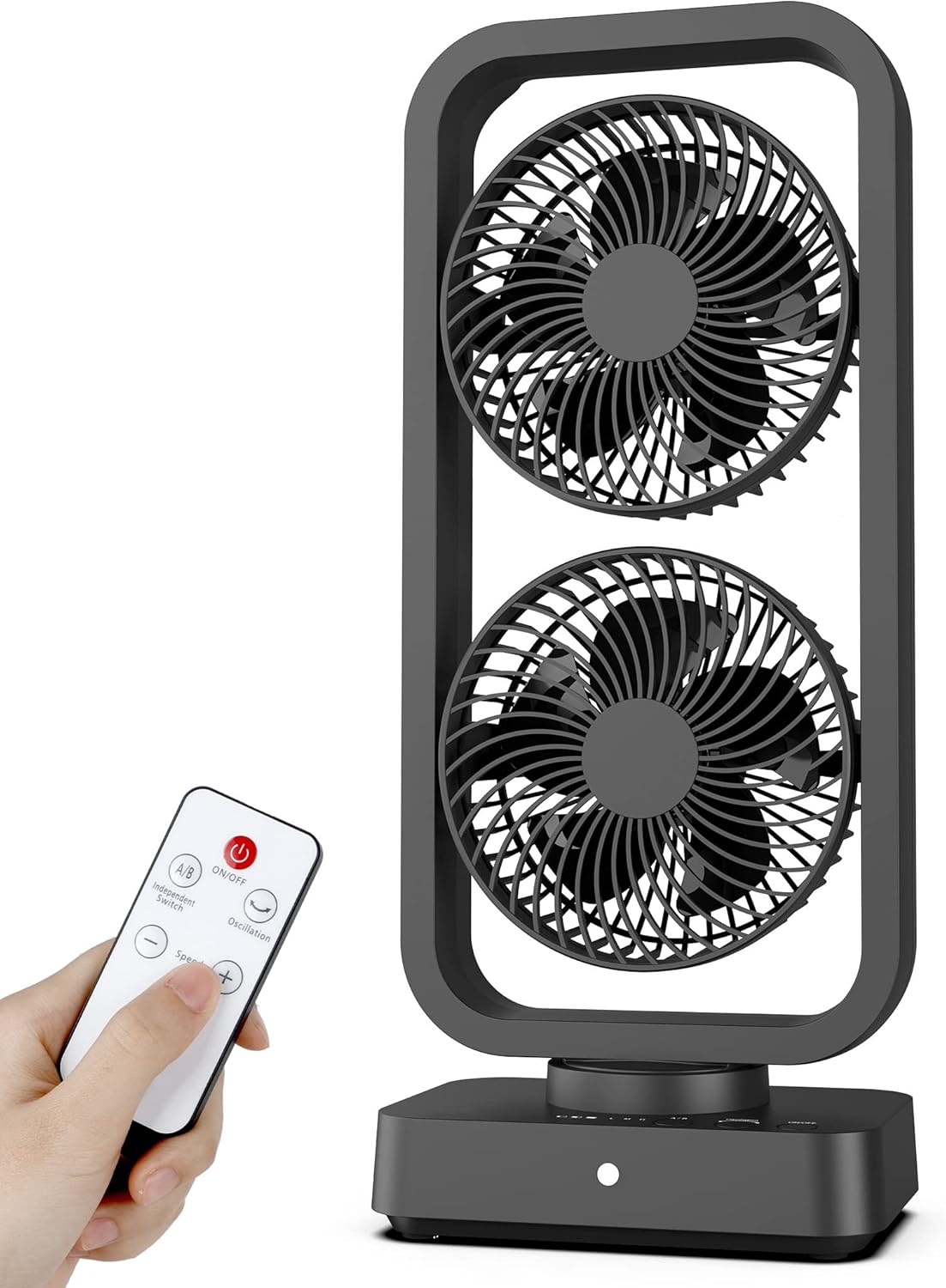 10000mAh Desk Fan Battery Operated, 16 Inch Oscillation Tower Fan with Remote, Portable Rechargeable Quiet Table Fan, Personal Small Oscillating Fan