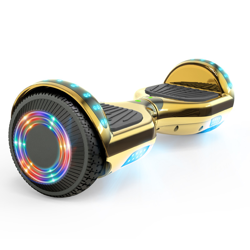 SISIGAD Electric Hoverboard, 6.5 inch Tires, 200 Lbs. Max Weight, Hoverboard with LED light, Gifts for Kids and Adults, Golden