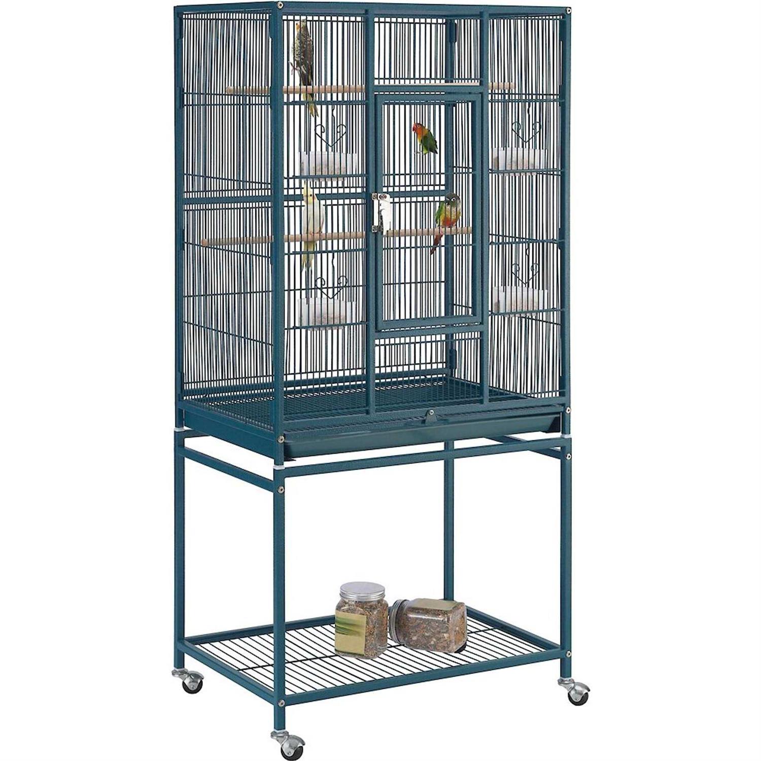 Yaheetech 54-in Rolling Metal Large Parrot Cage Mobile Bird Cage with Detachable Stand - Pet Supplies online store