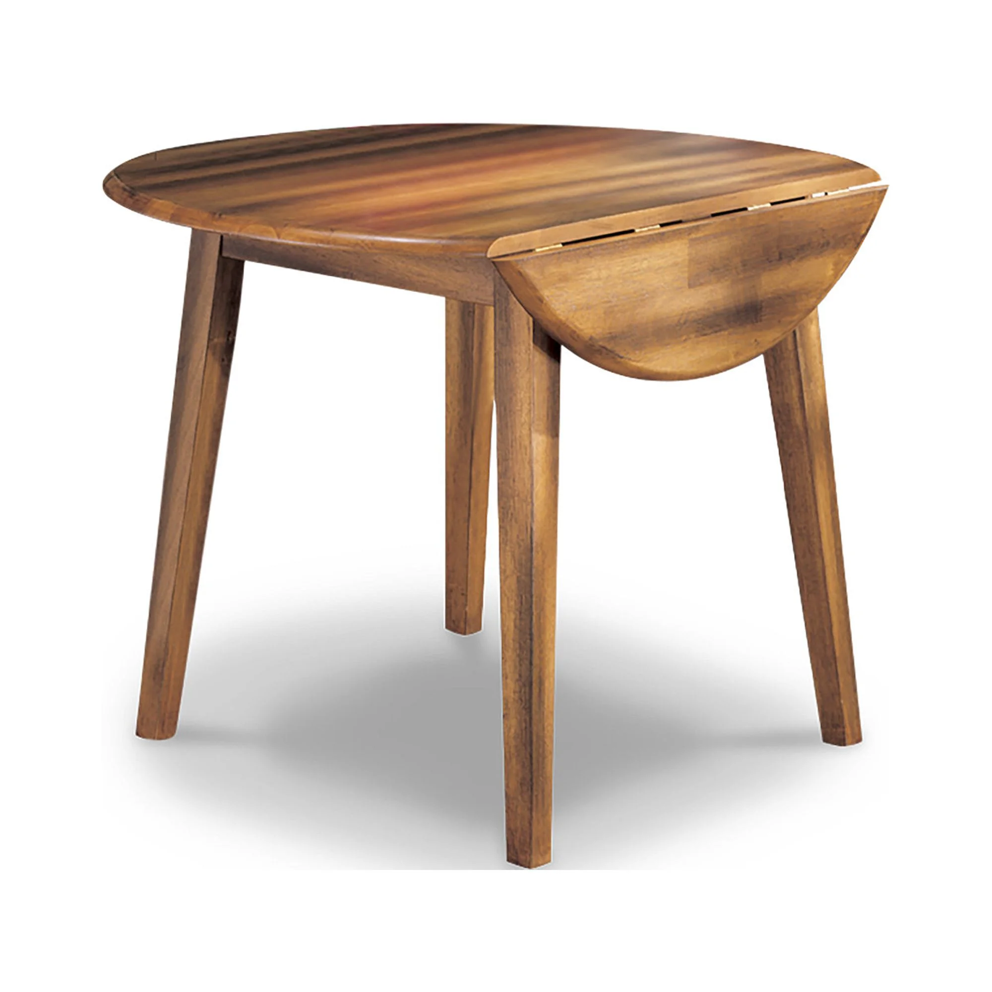 Signature Design by Ashley Berringer Dining Room Round Drop Leaf Table, Rustic Brown