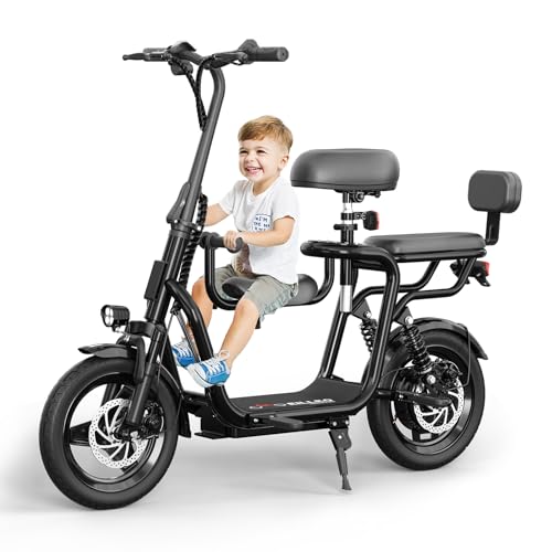 Electric Scooter with Seat for Adult, 36V/48V Electric Scooter with 350W/500W Motor 500W/750W Peak Power, 20 Mile Range, 17.4mph/18.75mph