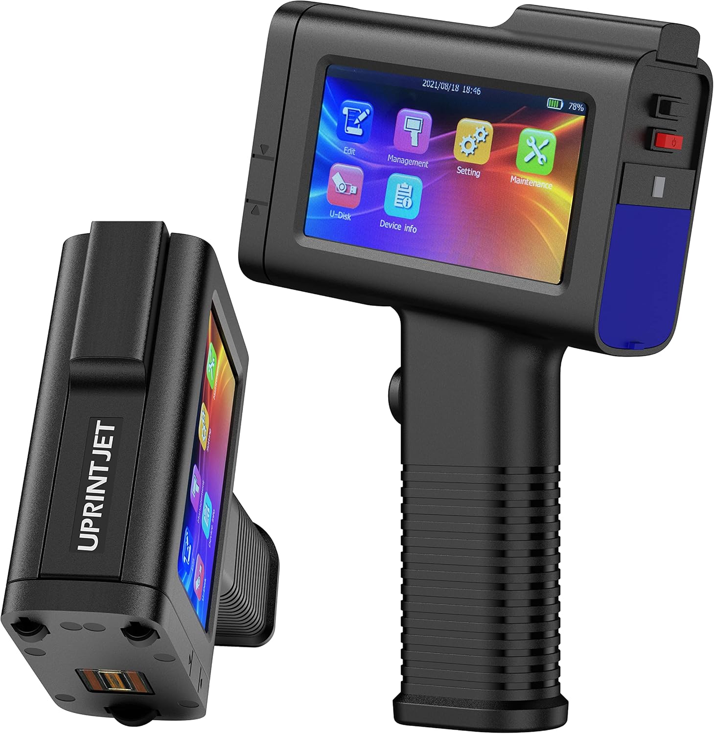 UPRINTJET Handheld Inkjet Printer BT-HH6105B2 with 4.3 Inch Touch Screen Inkjet Coder Quick-Drying Ink for Barcode Date QRcode Batch Number Picture