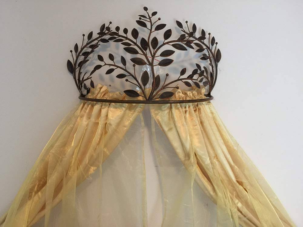 Octorose Metal Wall Teester Bed Canopy Drapery Bed Crown Hardware (29x12x18inch)(TREE-Cherry-B7M9)