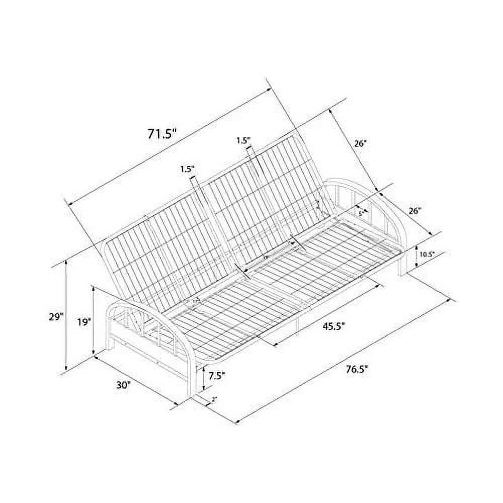 Futon Frame In Gunmetal Grey