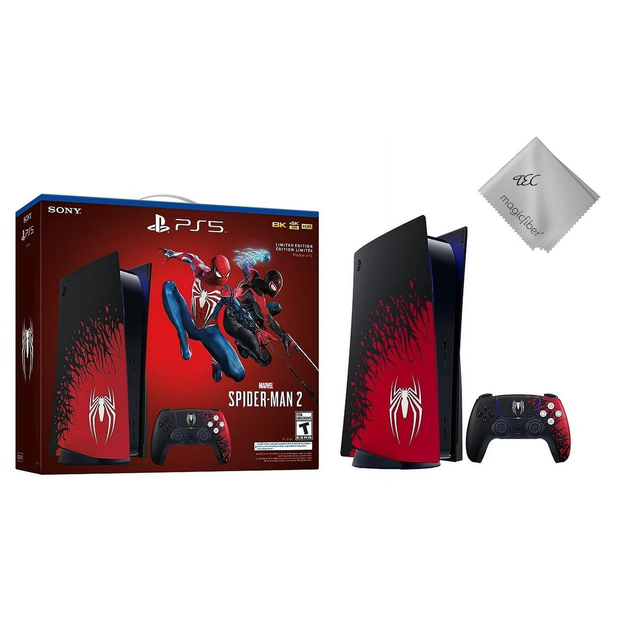 Newest 2023 TEC Sony PlayStation_PS5 Gaming Console(Disc Version) with Marvel&rsquo;s Spider-Man 2 Bundle Limited Edition