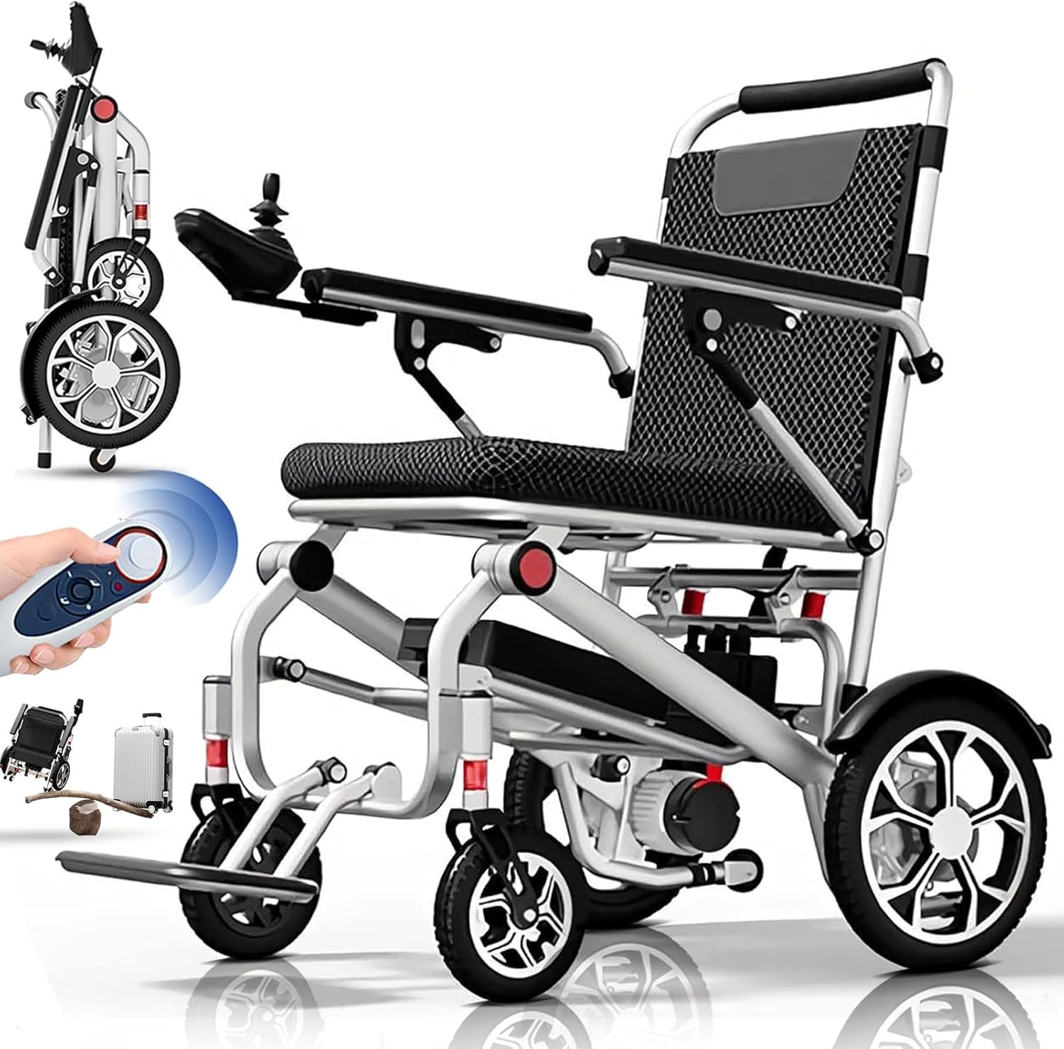 Electric Wheelchair for Adults Intelligent Power Wheelchairs Lightweight Foldable All Terrain Motorized Wheelchair for Seniors Compact Portable