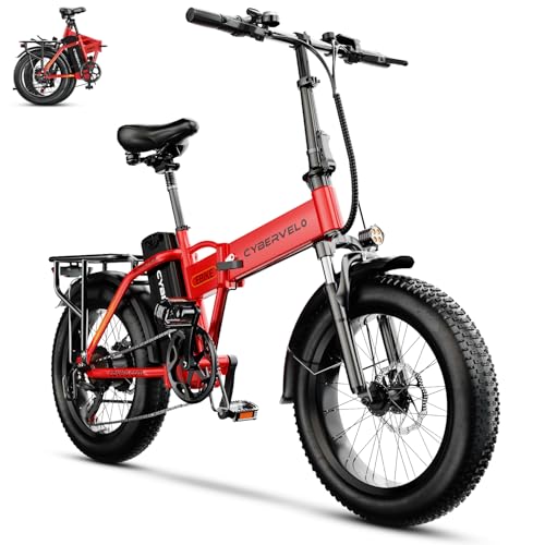 1000W Folding Electric Bike, 48V 20.8AH Large Removable Battery E-Bike, 30+MPH, 80 Miles Max Range, 20" Fat Tire Electric Bike for Adults