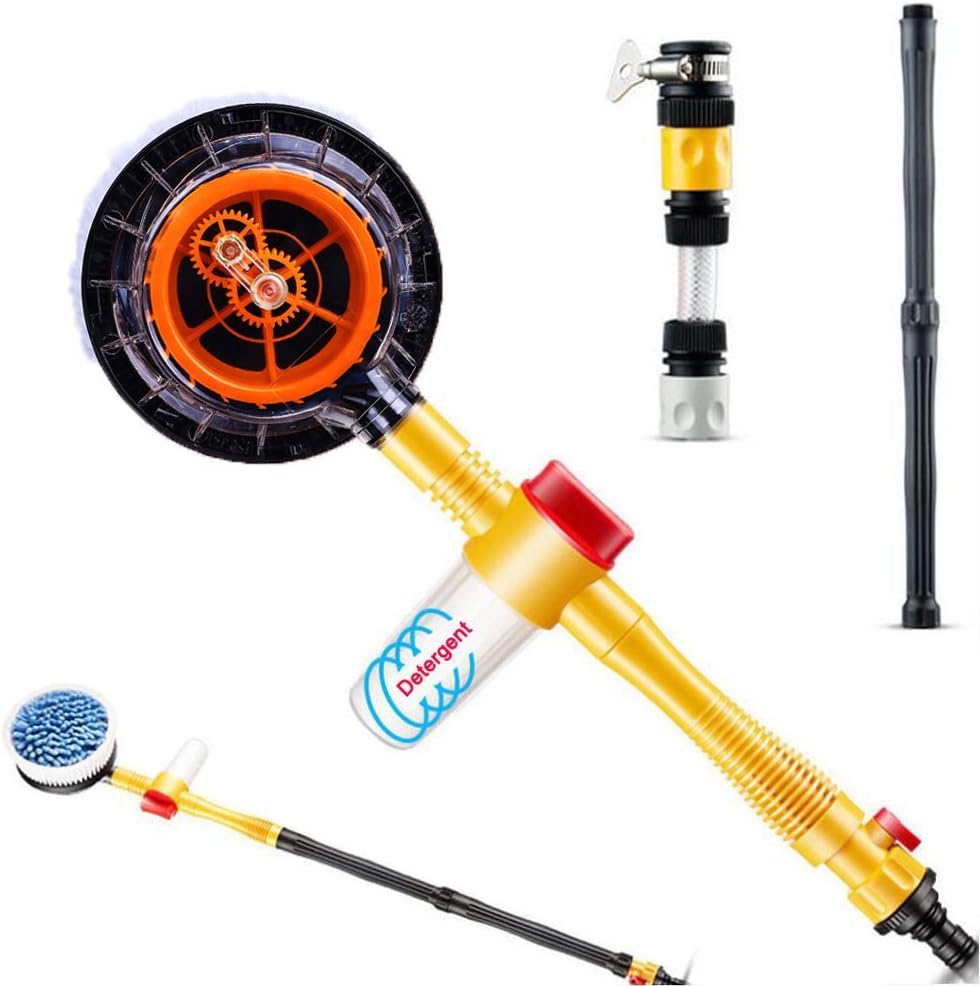 JSCARLIFE Pressure Washer Car Brush Car Wash Attachment Rotating Brush to Wash Trailer