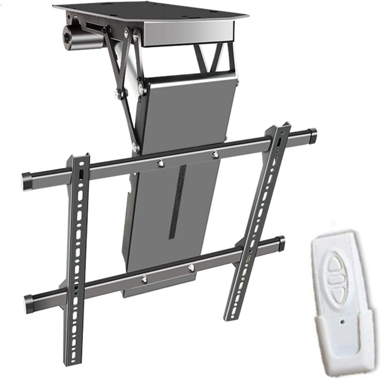 Ceiling TV Mount Stand - Motorised TV Bracket Stand, Tv Wall Mount, Telescopic Electric Auto Lifting TV Stand, Fits 50-90 Inch TVs, 0-85° Flip Down
