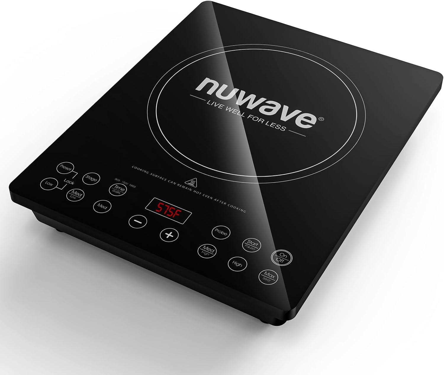 Nuwave Pro Chef Induction Cooktop, Portable, Large 8” Heating Coil, Temp Settings from 100°F - 575°F, Perfect for Commercial & Professional Settings