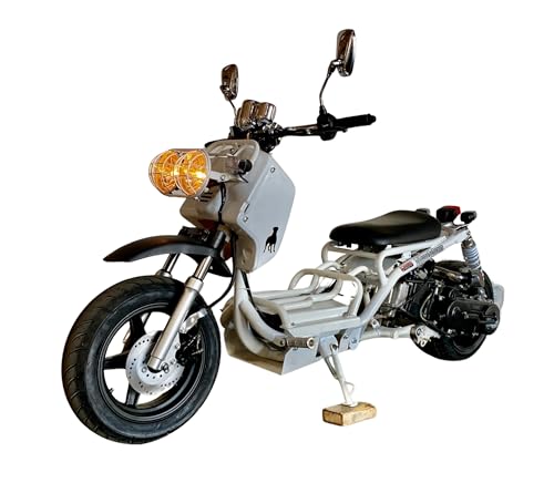 50cc Stretched Scooter Generation 1, Automatic Transmission, PMZ50-19, Wide 205/30-12 Rear Tire, Retro Speedometer, Gas Gauge