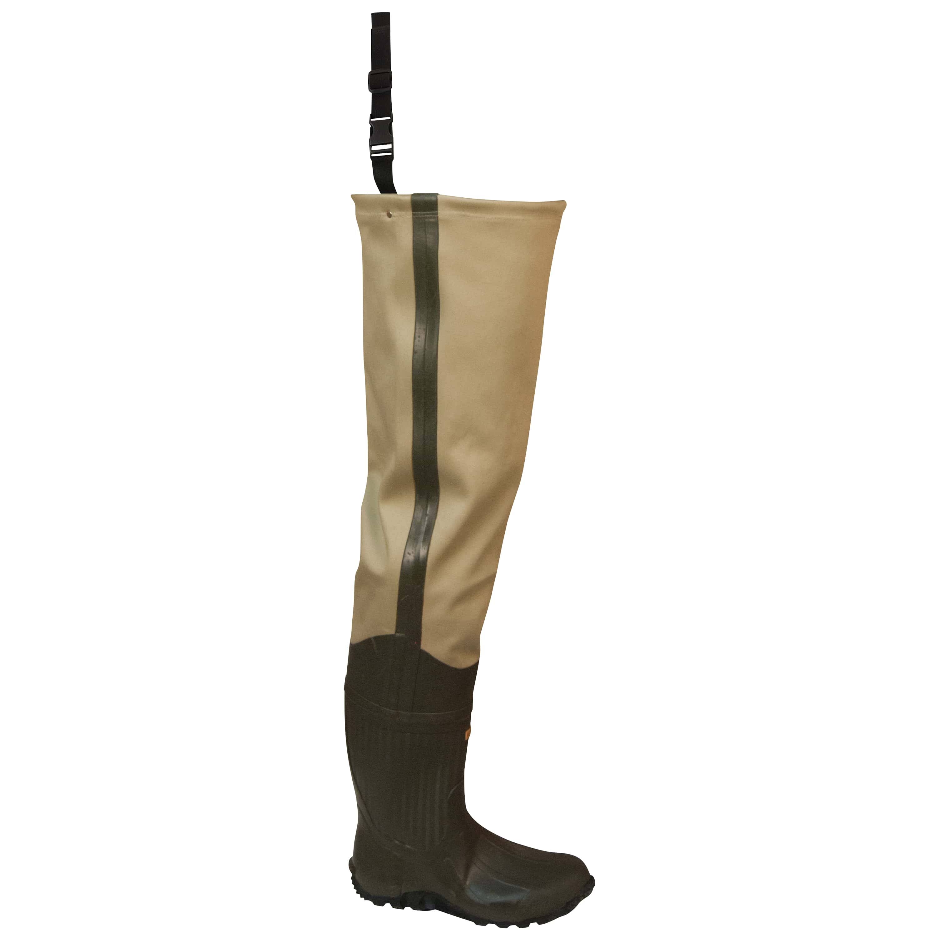 Frogg Toggs Bull Frogg 3-Ply Canvas Hip Wader Cleated, Size 9, Green