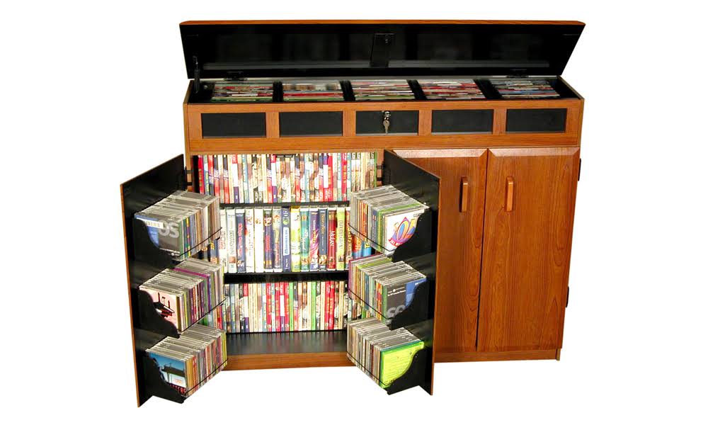 Venture Horizon Top Load Media Cabinet Cherry/Black - 2362-42BC