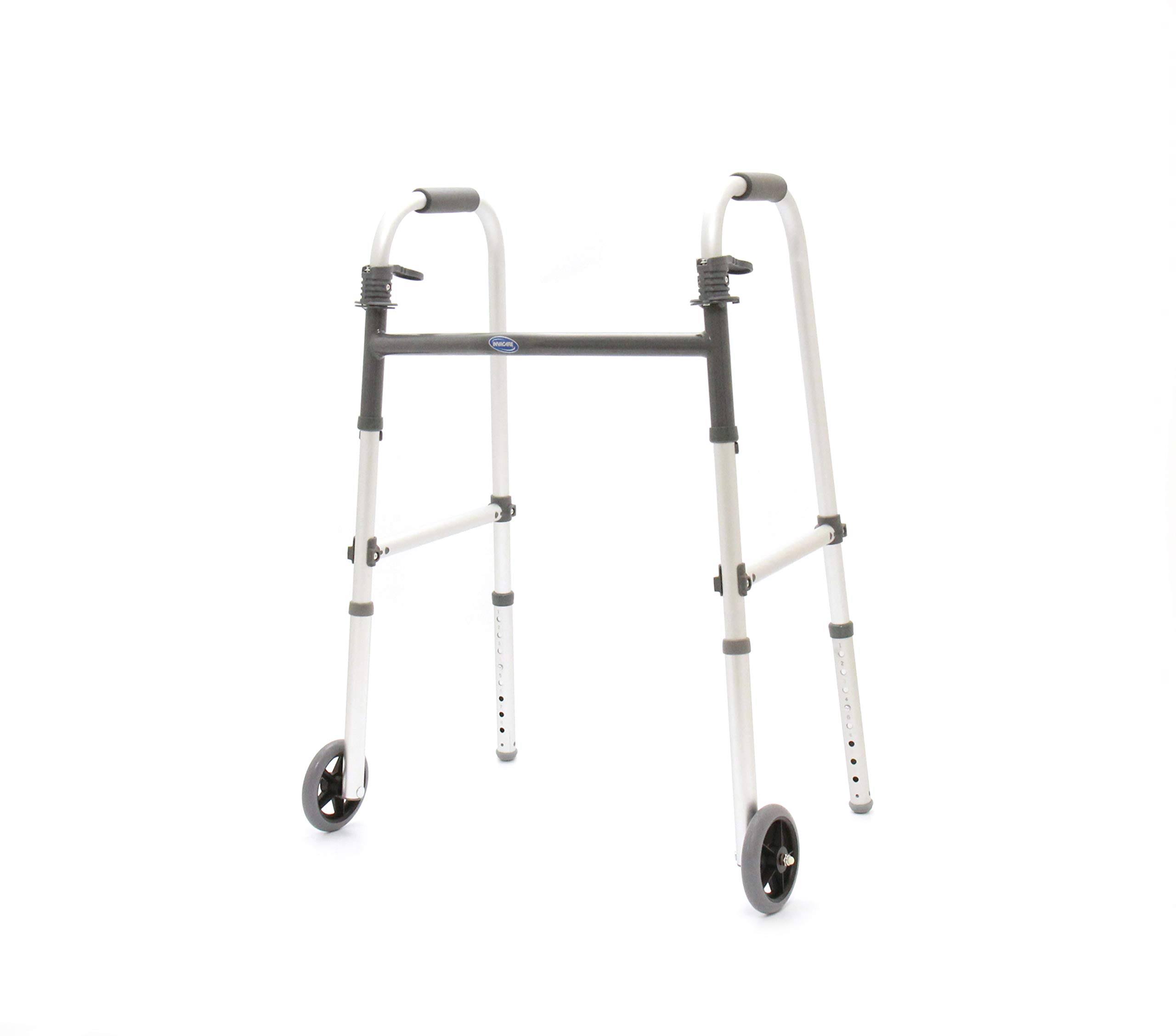 Invacare Dual Release Walker with 5x22 Fixed Wheels Dual Release Walker with 5x22