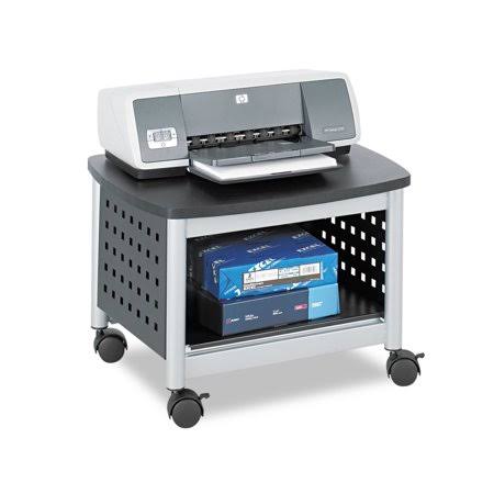 Safco Products Scoot Printer Stand, 20.25W x 16.5d x 14.5H, Black/Silver