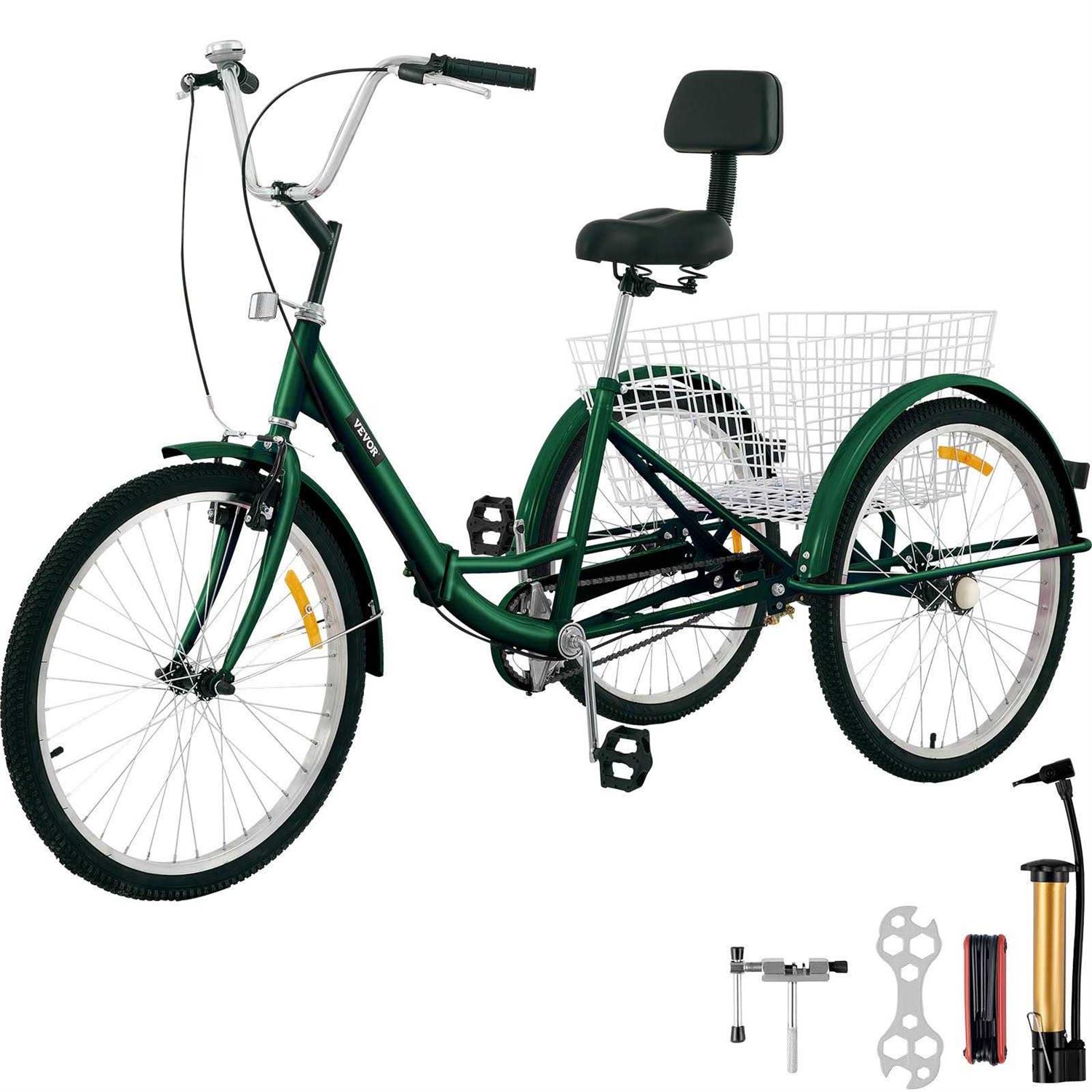 Vevor 26 in. 7-Speed 3-Wheel Adult Tricycle - Sports Supplies Online Store