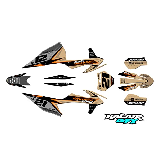 Graphics Kit for KTM Enduro 2-Stroke 125 XC, 250 XC and 300 XC Years 2019, 2020, 2021 and 2022 Orangecrew Series Cyan 16 Mil