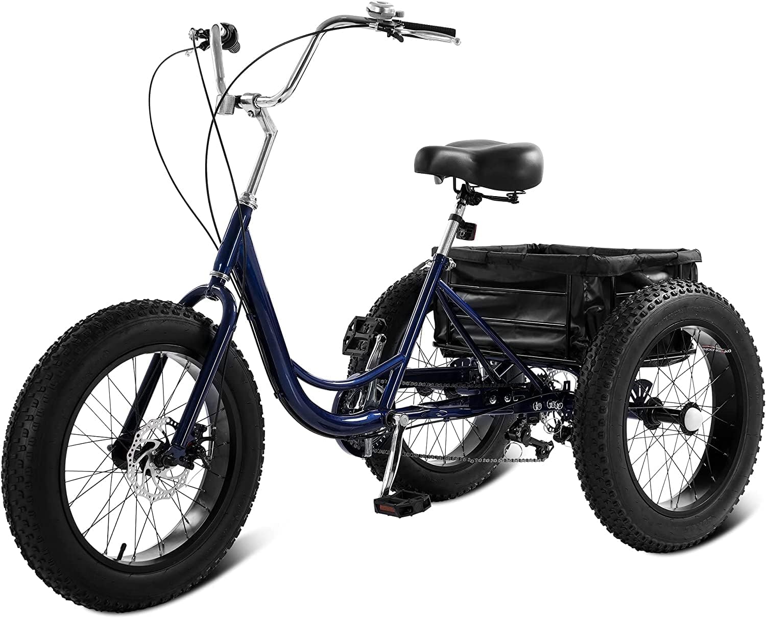 GIZMAC Adult Tricycle, 7 Speed Tricycle for Adults, 20" 3 Wheel Bikes for Adults with Basket, Adult Tricycles for Women Seniors Men