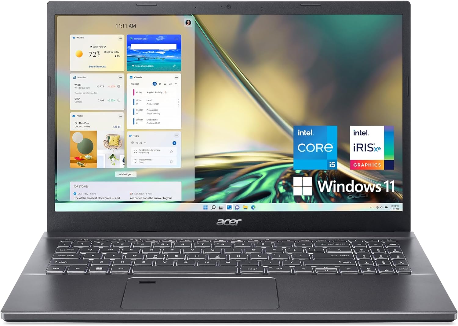 Acer Aspire 5 A515-57-55BX Slim Laptop | 15.6" Full HD IPS Display | Intel Core i5-12450H | 8GB DDR4 | 512GB PCIe Gen4 SSD | 802.11ax Wi-Fi 6 |