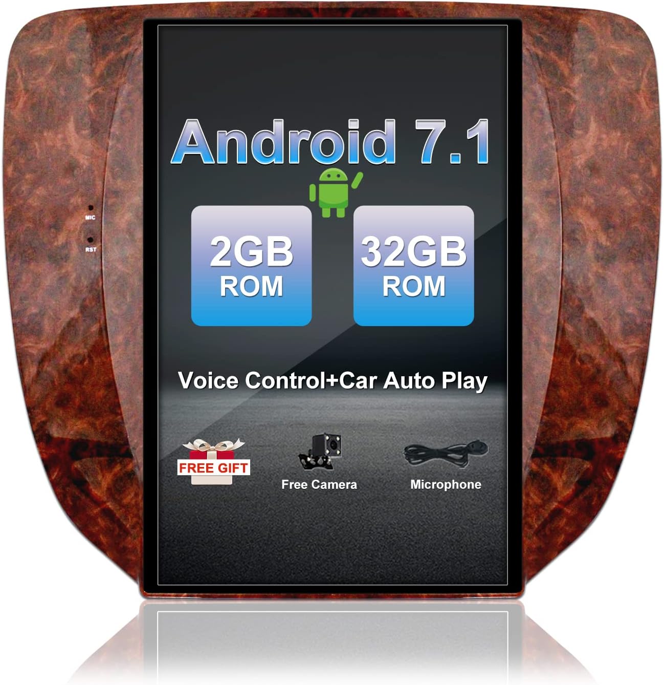 12.1''IPS Screen Android 9.0 Car Stereo for GMC Yukon/Chevrolet Tahoe Silverado 2007-2012 Compatible with Auto A/C