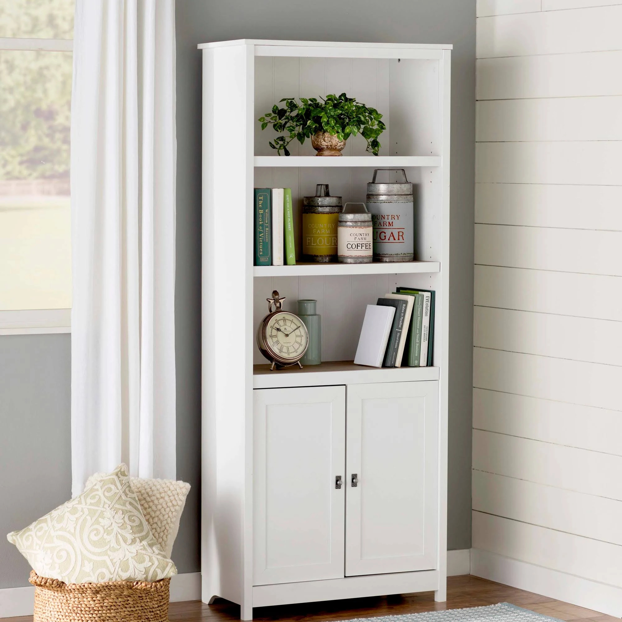 Highland Dunes Myrasol Standard Bookcase, White