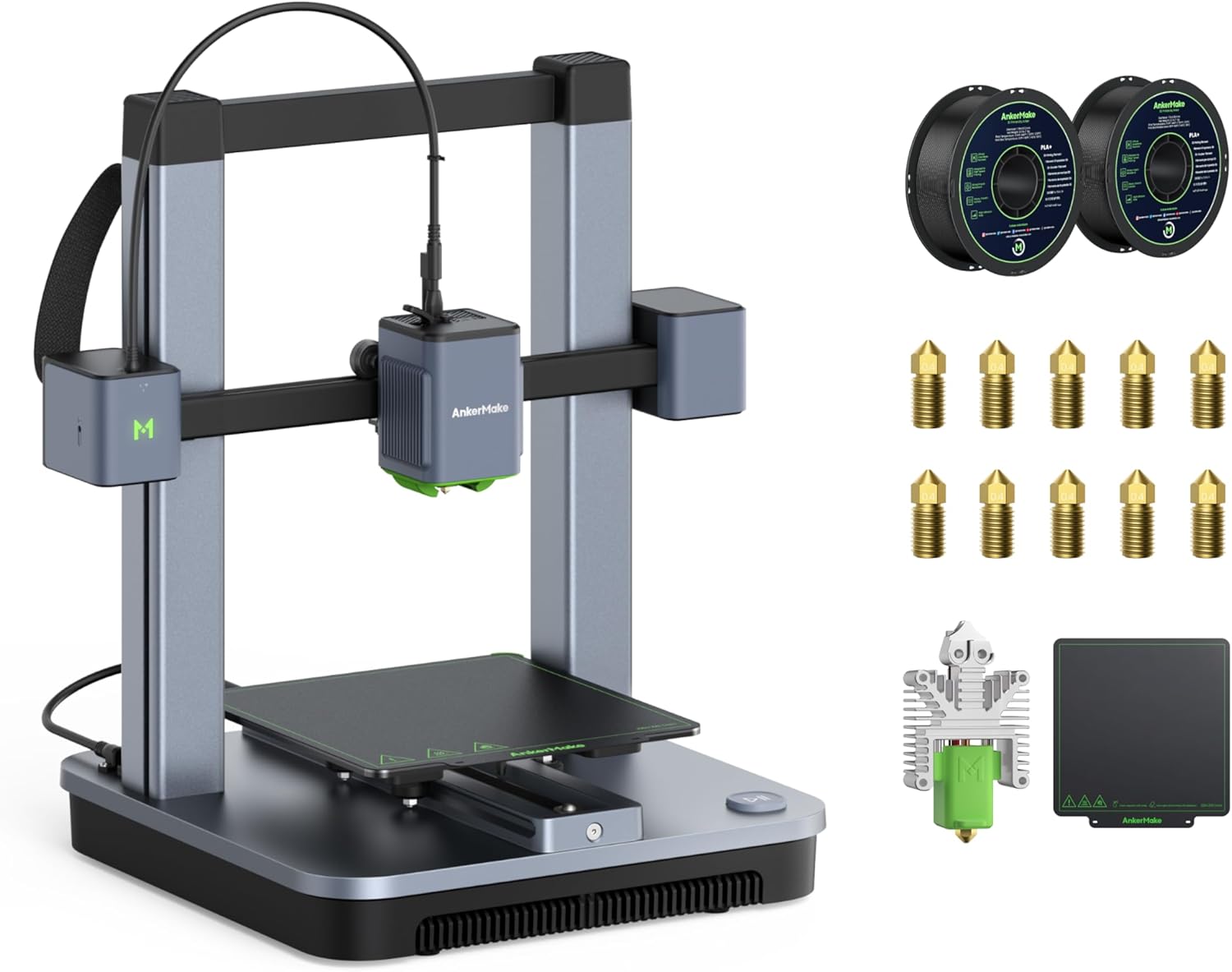 AnkerMake M5C 3D Printer, AnkerMake PLA+ 3D Printing Filament and Accessory Set