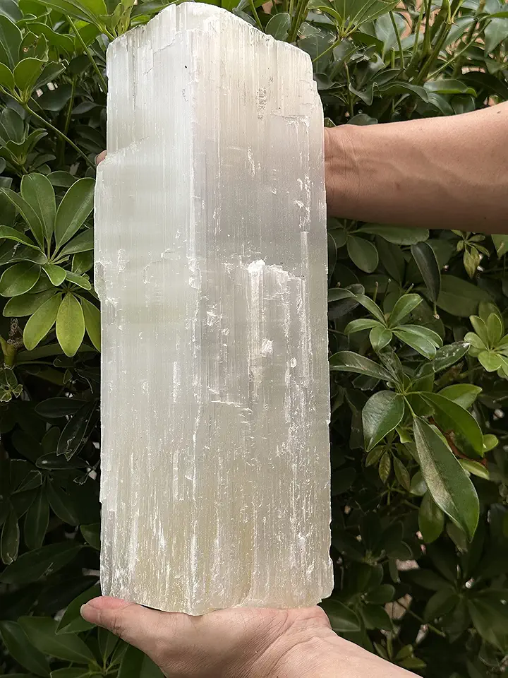 Jumbo Selenite Log, Natural White Crystal Huge Selenite Log, Giant Raw Selenite, Rough Raw Crystal Bar, Healing Crystals (18-21 lbs)