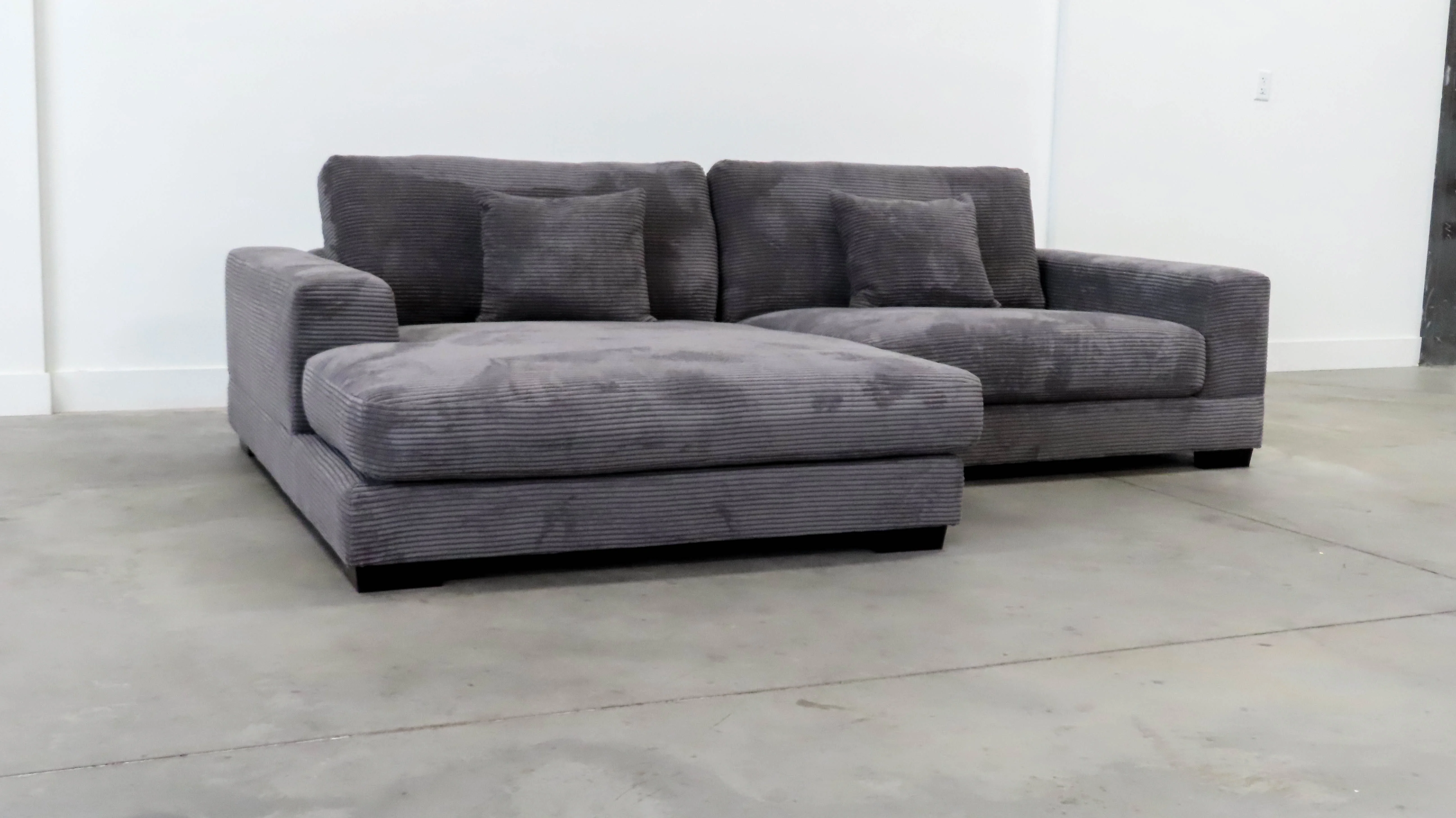 DeeHome Bella Grey Corduroy Left-Facing 2-piece Sectional - Curated Treasures Market