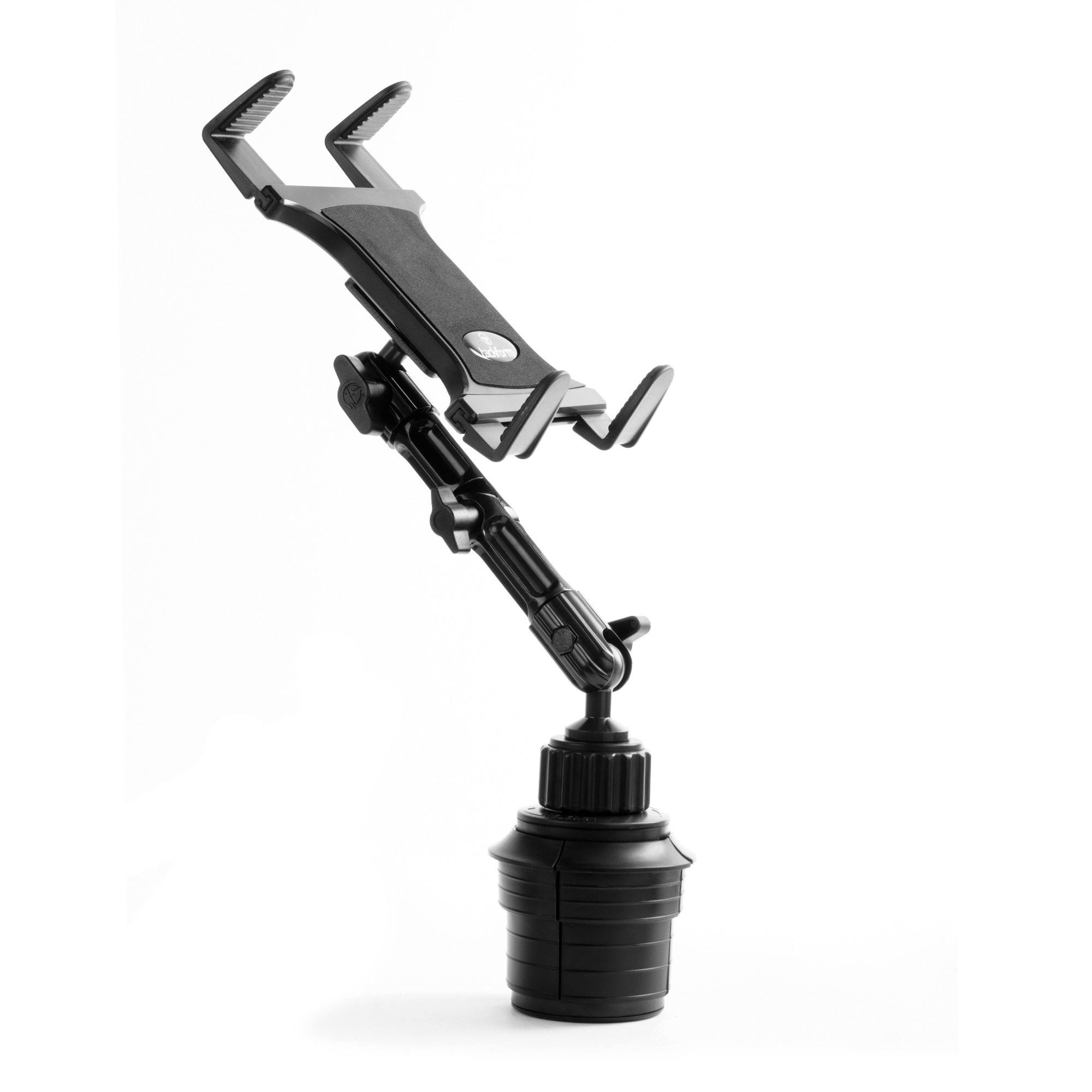 Tablet Cup Holder Mount for Car or Truck - by Tackform [ Enduro Series ] Heavy Duty ELD Mount - Aluminum 3-Way Adjustable Arm wi