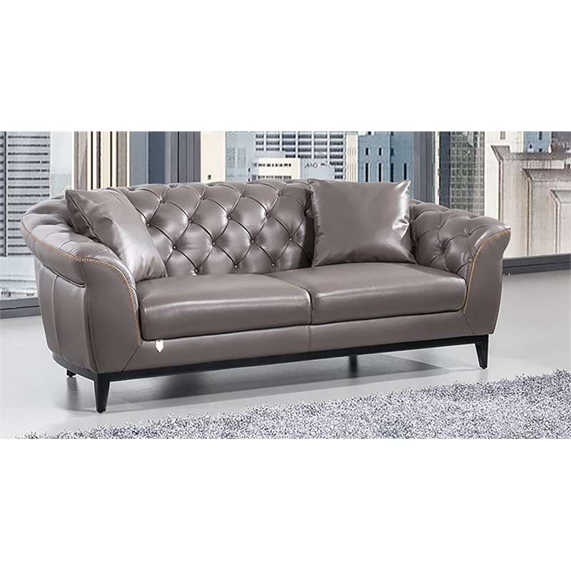 EK093 Taupe (Brown) Color With Full Italian Aniline Leather Sofa