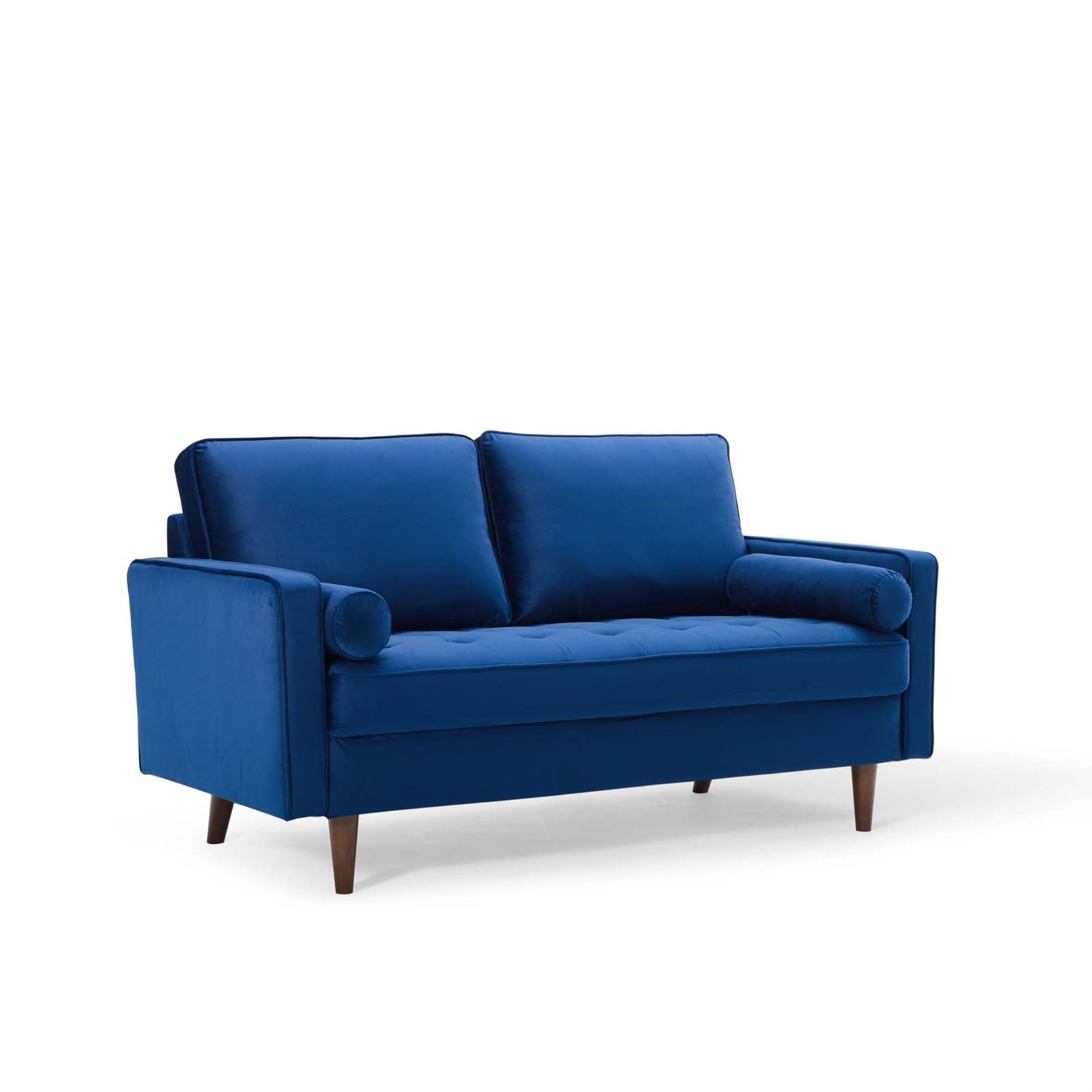 Modway Valour Performance Velvet Loveseat - Navy