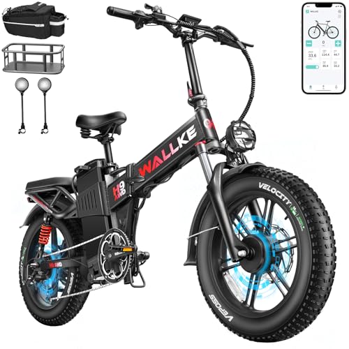 Wallke H9 AWD 3200W Dual Motor Electric Bike for Adult, 48V 82Ah/60Ah Sam-sung Cell Battery, 240-130 Mile 34MPH Fast Ebike