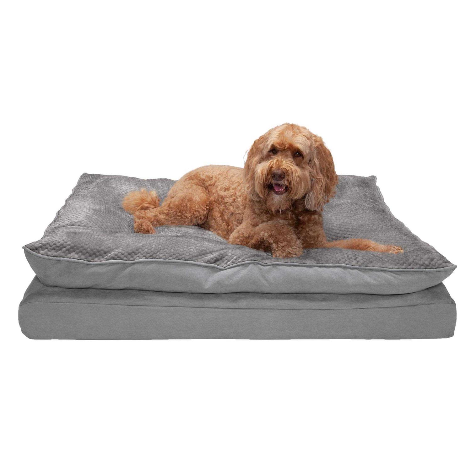 FurHaven Mink Fur &amp; Suede Pillow-Top Orthopedic Dog Bed - Pet Supplies online store