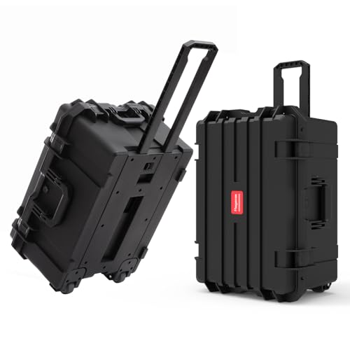 Regetek 27 Inch Waterproof Hard Case with Wheels,Customizable Foam,Rolling Hard Case for cameras,lenses, Camcorder,Drone,Instrument,equipment, tool