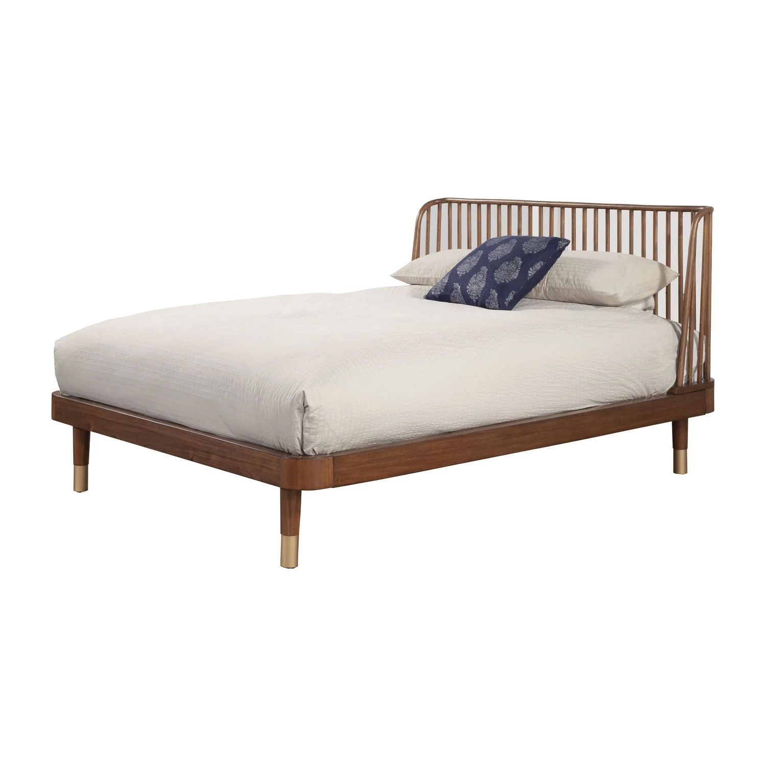 Alpine Furniture Belham Standard King Wood Platform Bed in Dark Walnut (Brown)