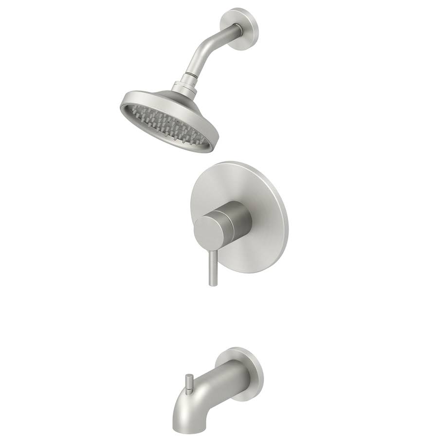 Jacuzzi Duncan Brushed Nickel PVD 1-Handle Bathtub and Shower Faucet with Valve - Avayadevconnect